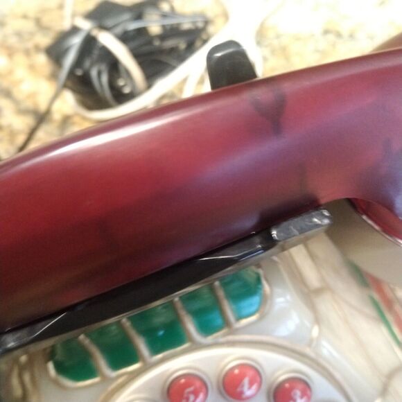 Coca Cola 2001 Tiffany Style Stained Glass Look Light Up Holiday Telephone/Phone - Picture 11 of 16